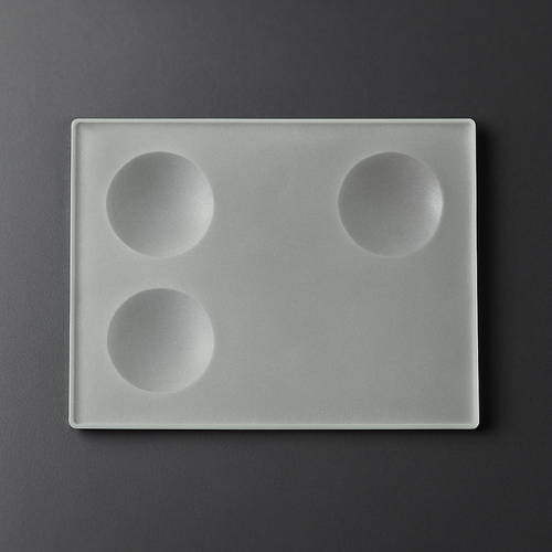 Стекло для микропрепаратов (матовое, с 3 лунками) 70×95×4 мм, МиниЛаб