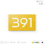 Номер на дверь 391, табличка на дверь для офиса, квартиры, кабинета, аудитории, склада, желтая 120х70 мм, Айдентика Технолоджи
