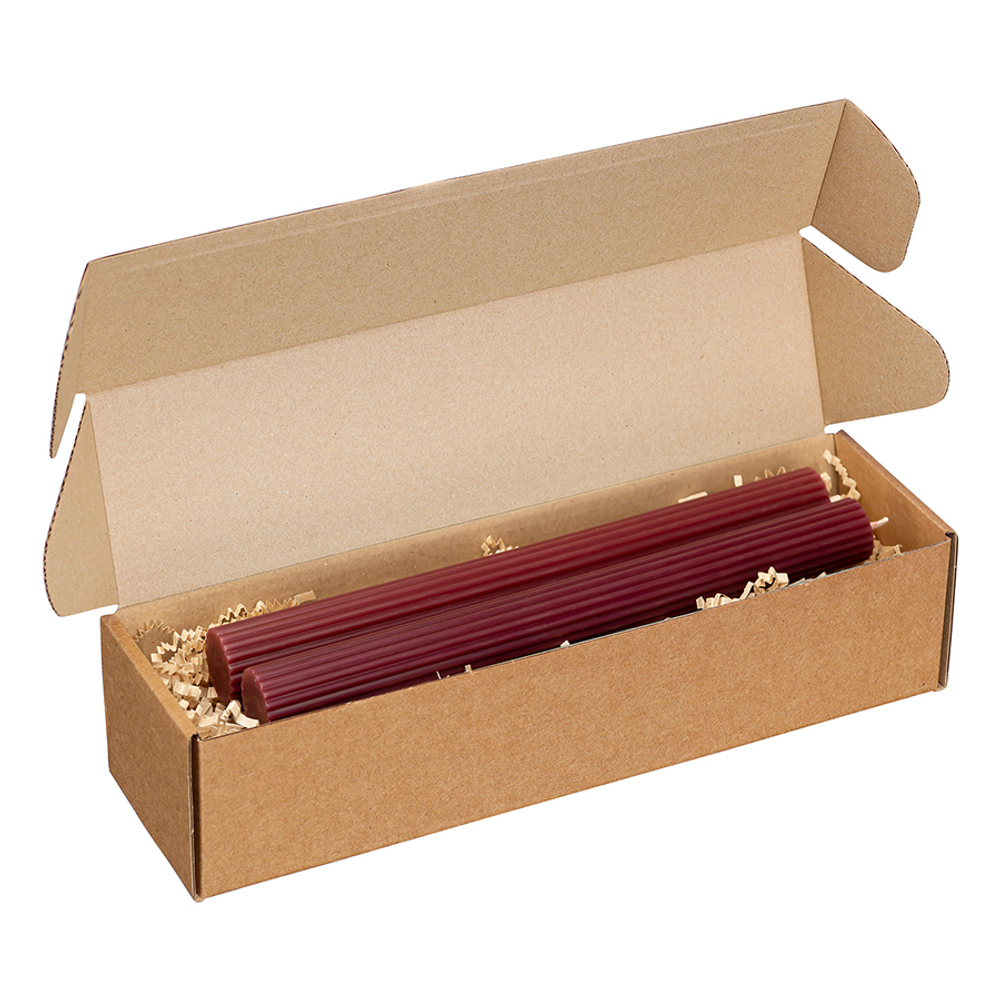 Набор из двух свечей бордового цвета из коллекции edge, 24,5 см