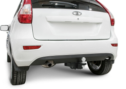 Фаркоп под квадрат c электрикой Smart для Lada (ВАЗ) Kalina II поколение хэтчбек 2013-2018, шар E, 900/75 кг, F.6017.001