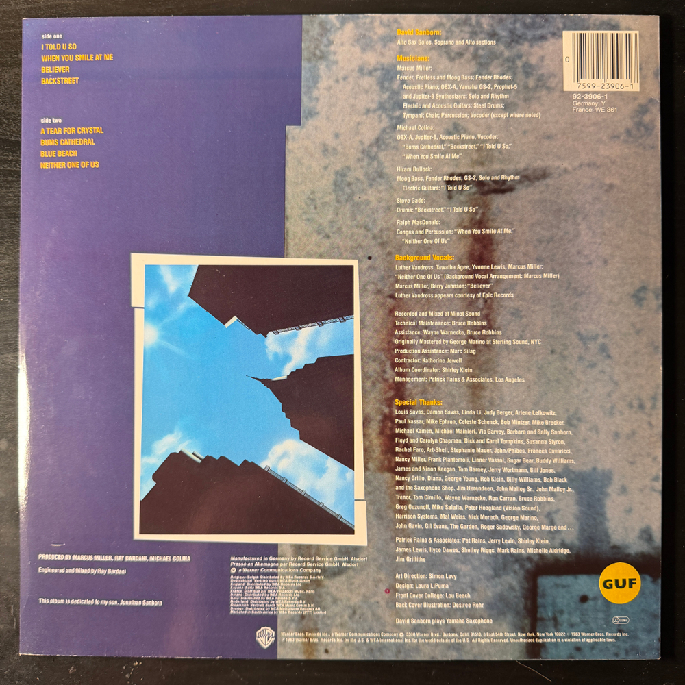 David Sanborn - Backstreet (Германия 1983г.)