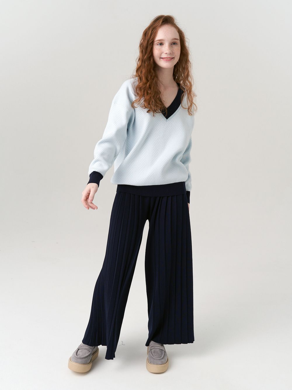 Джемпер для девочки AT954 небесно-голубой