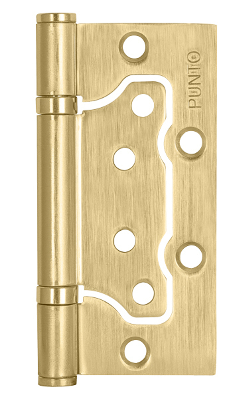 [ТОВАРА НЕТ В НАЛИЧИИ] Петля стальная накладная Пунто 200-2B 100x2,5 SB, цвет золото матовое (гарантия - 1 месяц)