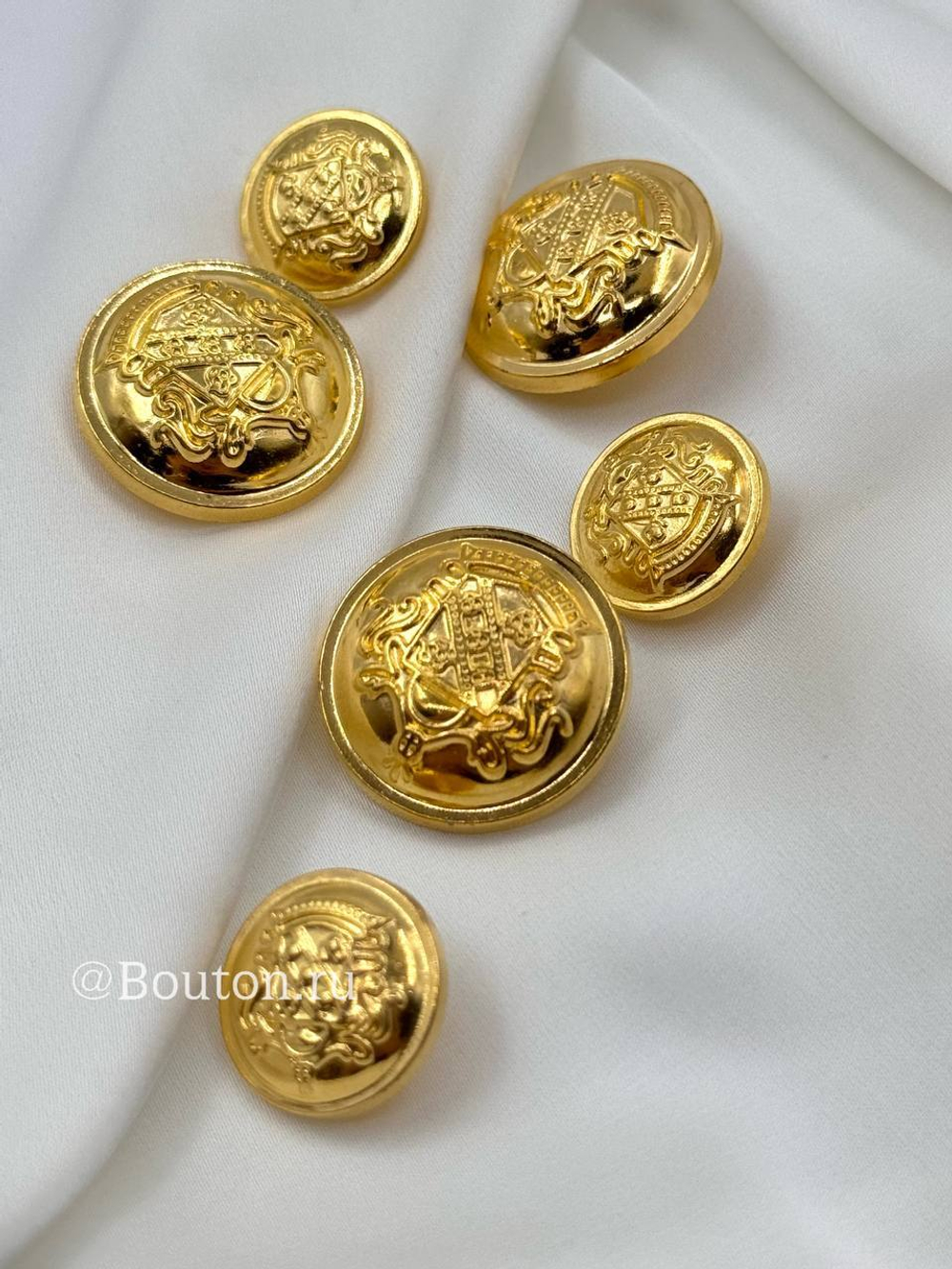 Пуговицы Герб золотистые пластиковые