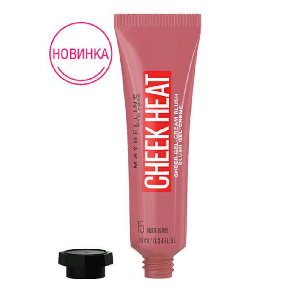 Maybelline Румяна для лица Cheek Heat, гель-крем, тон №15, Нюдовый, 10 мл