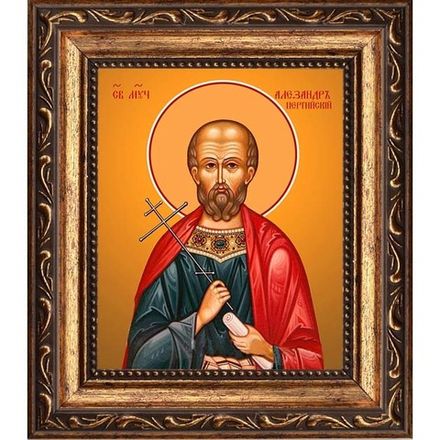 Александр Пергийский (Памфилийский), земледелец мученик. Икона на холсте.