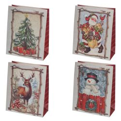 GAEM Пакет подарочный M (бумага 210г/м2, блок 12шт), L26 W12 H32 см, 4в.