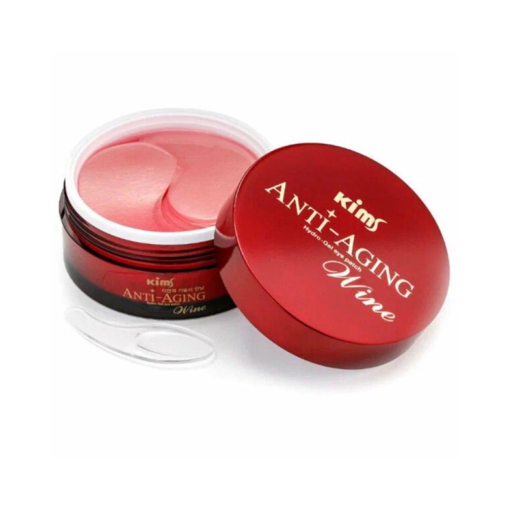 Гидрогелевые анти-возрастные винные патчи Kims Wine Hydro-Gel Eye Patch, (60 шт. в баночке, размер L)