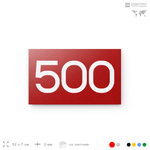 Номер на дверь 500, табличка на дверь для офиса, квартиры, кабинета, аудитории, склада, красная 120х70 мм, Айдентика Технолоджи