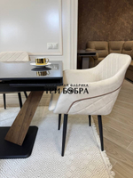 Кухонный раскладной стол "Вирджиния" , черный мрамор и 4 стула ШЕЛЛ