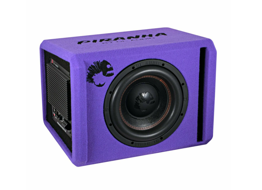 Автосабвуфер в корпусе активный PIRANHA 10A PURPLE V.2