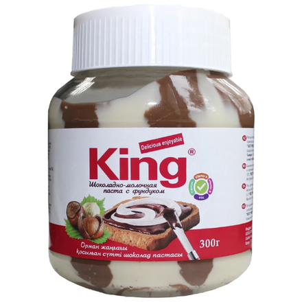 Паста молочно-шоколадная King с ароматом фундука 300 гр