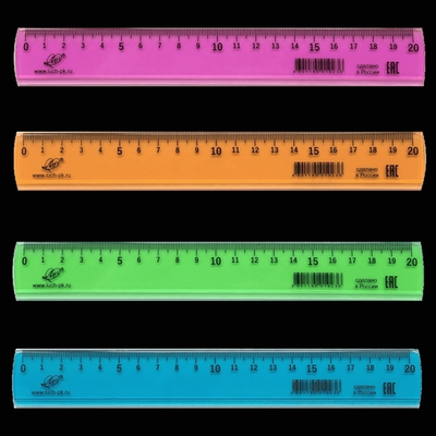 Линейка 20см. прозрачная, тонированная "Луна" (Луч)