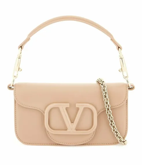 Маленькая сумка на плечо Valentino Small Locò персиковый