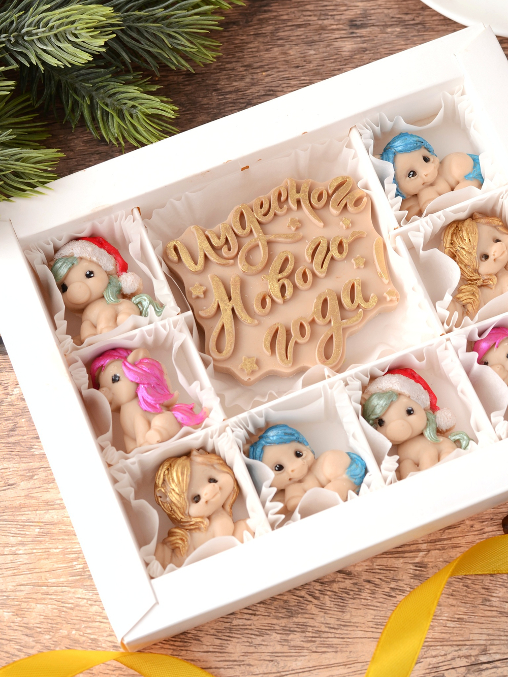 Набор из шоколада "Чудесного Нового Года" с лошадками #6