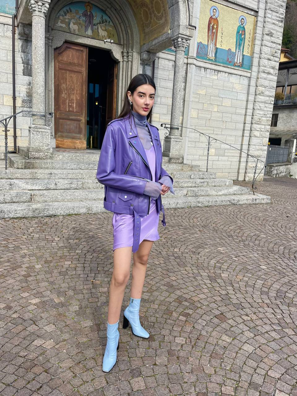 Косуха medium лаванда мягкая кожа