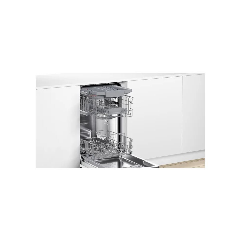 Встраиваемая посудомоечная машина Bosch SPV4HMX10E, узкая, 10 комплектов, 6 программ, защита от протечек, белая