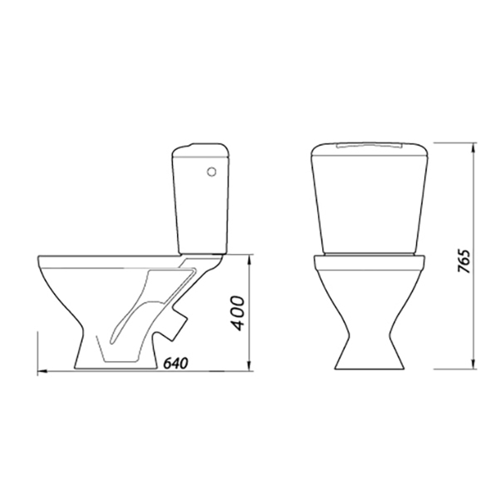 Унитаз-компакт "Оптима-Эконом" (косой, боковой, сид, шток.арм) МОНОКОРОБ (г.Лобня)