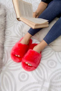 меховые тапочки из овчины