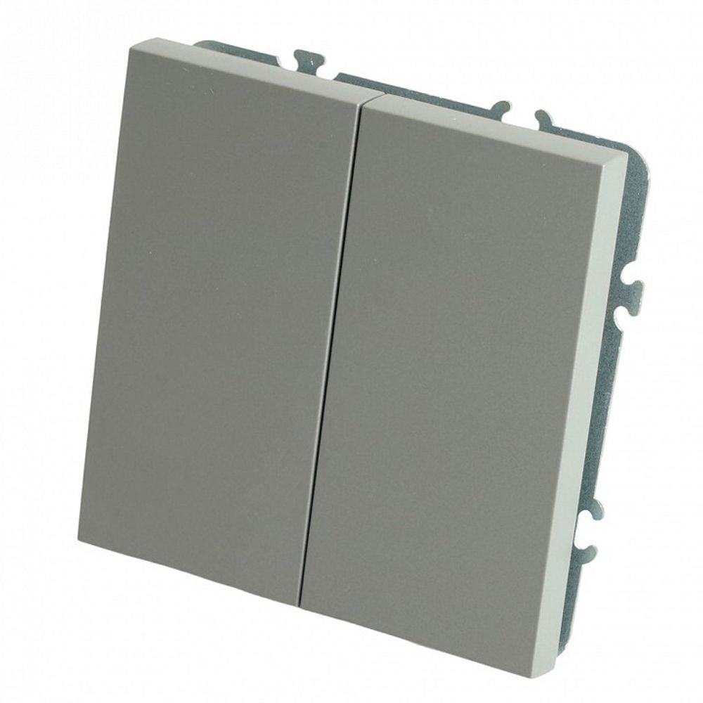 Переключатель двухклавишный без рамки Stekker Эмили 49947