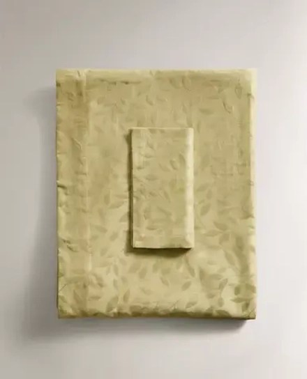 ZARA HOME ЖАККАРДОВАЯ СКАТЕРТЬ С УЗОРОМ, ЗЕЛЕНЫЙ