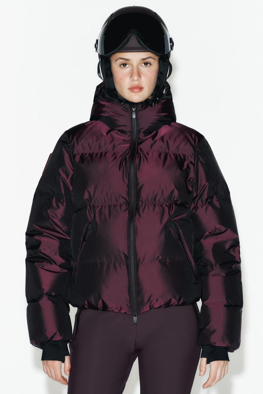 ZARA ВОДОНЕПРОНИЦАЕМАЯ КУРТКА С КАПЮШОНОМ, БОРДОВЫЙ