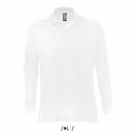 Рубашка поло мужская Sol's Star с длинным рукавом. Белый  L
