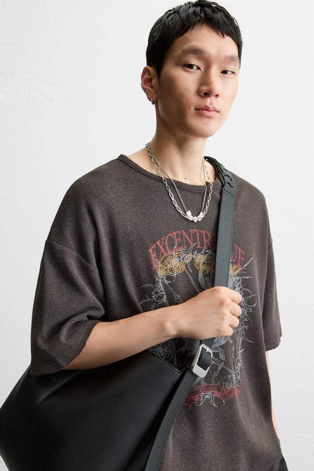 ZARA ОДНОТОННАЯ СУМКА-ШОПЕР, ЧЕРНЫЙ