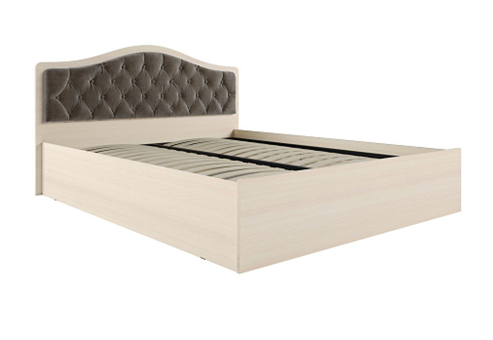 Кровать с ортопедическим основанием Дели 140х200, дуб молочный/шоколад