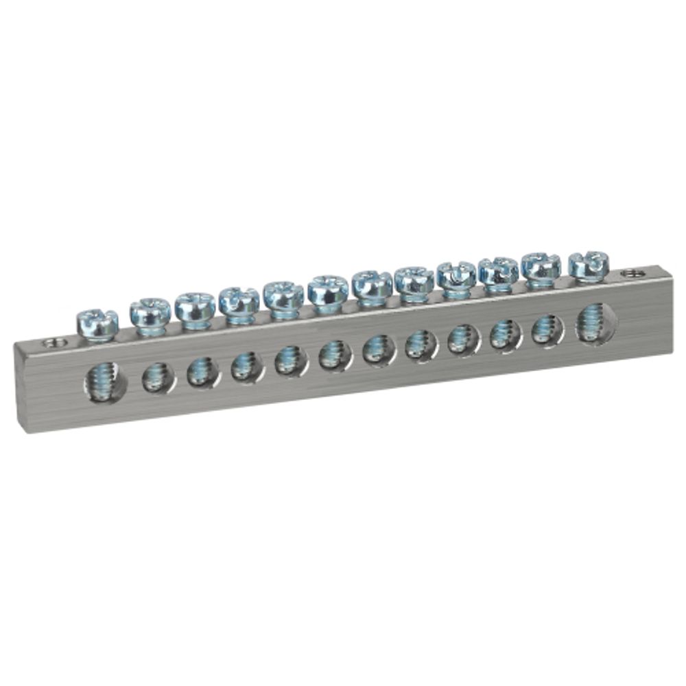 Шина ЭРА NO-224-85 PEN земля-ноль 6х9мм 12/2 никелированная с креплениями по краям