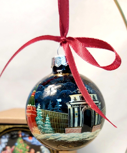 Шар новогодний с ручной росписью  Палех "Москва"