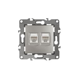 12-3108-15 ЭРА Розетка информационная двойная 2XRJ45, IP20, Эра12, перламутр | Эра 12 Перламутр
