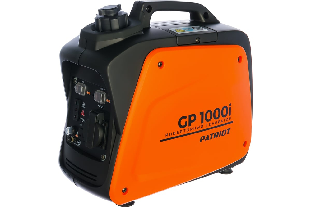 Генератор инверторный PATRIOT GP 1000i, 0,7/0,9 кВт, уровень шума 58 dB, вес 8,5 кг