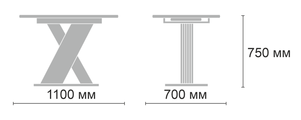 Стол Неаполь раздвижной В1, пластик (1100*700*400) Черный Тунис / Бодега т/ бодега т/ бодега т