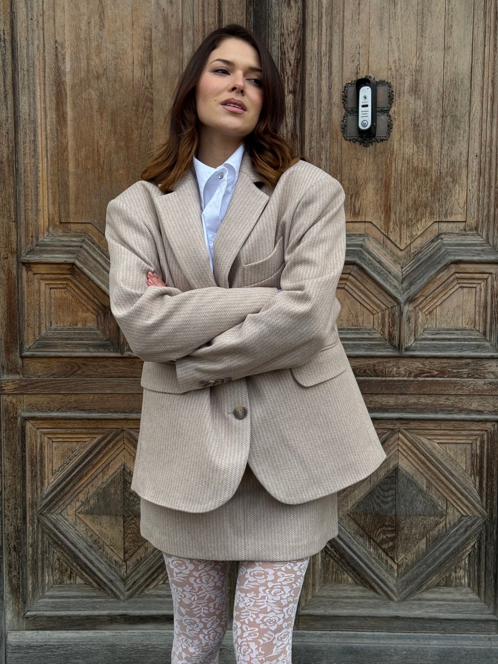 Пиджак с мужского плеча Hill, Бежевый