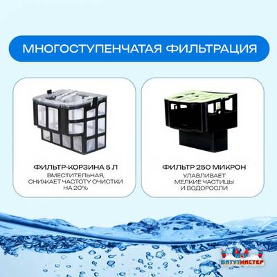 Умный робот-пылесос «Shark» для очистки дна и стен бассейна до 200 м²