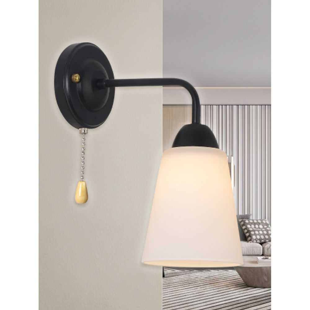 Бра светильник Rivoli Jodie 9190-401 настенный 1 х Е27 60 Вт модерн с выключателем | Rivoli