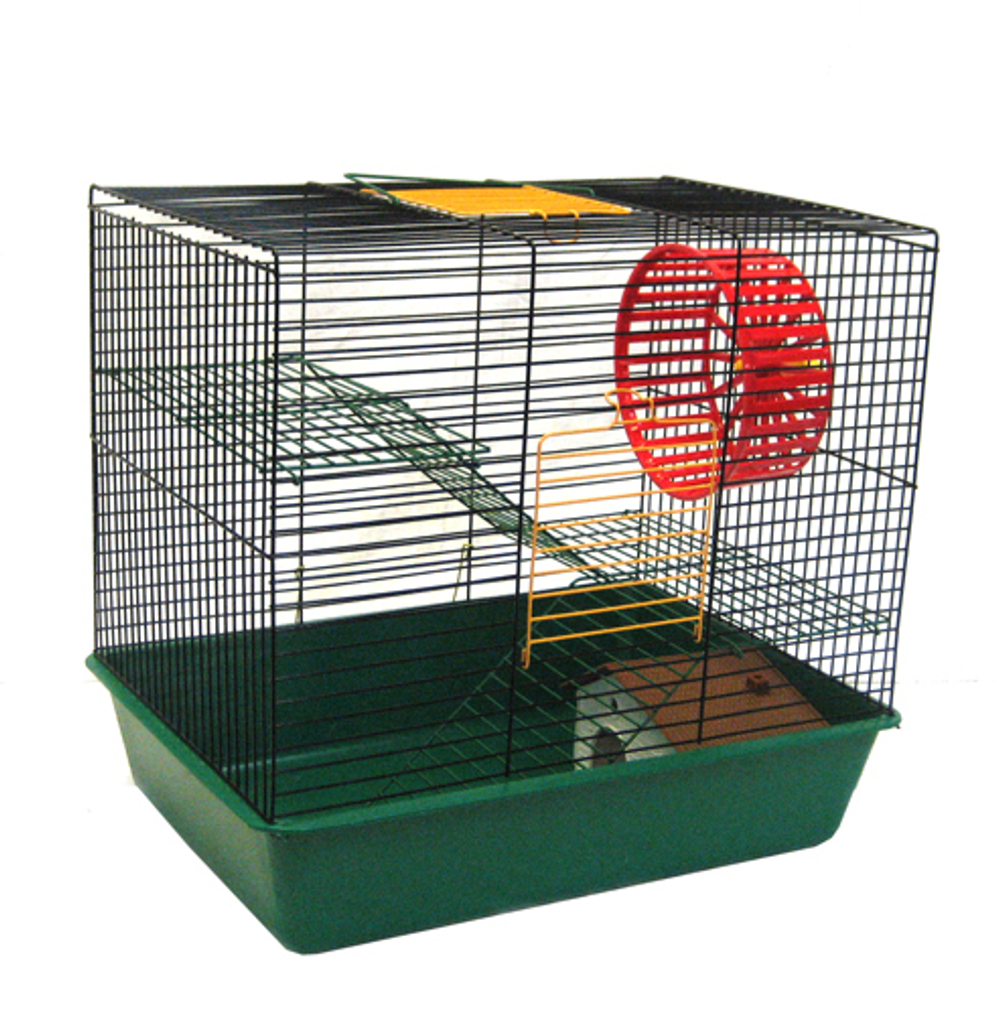 ВАКА клетка для грызунов "Грызун № 3" с домиком и колесом 410*300*370