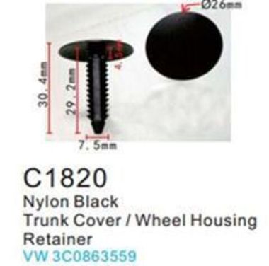 Клипса для крепления внутренней обшивки а/м Фольксваген пластиковая (100шт/уп.) Forsage клипса C1820(VW)