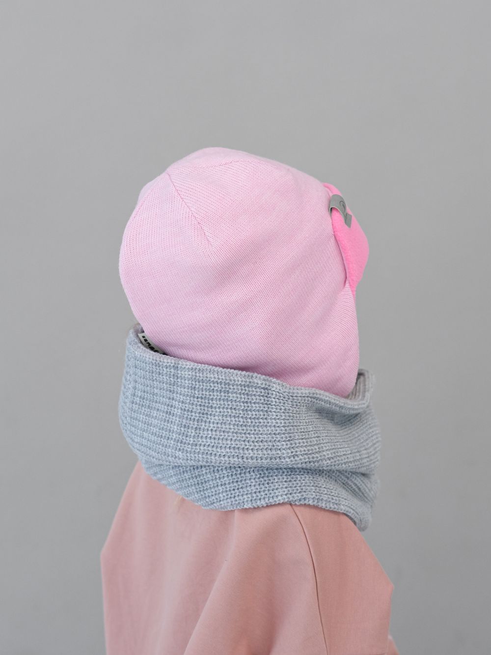 Шапка весенняя/осенняя вязаная (Розовый) ТОКИ*