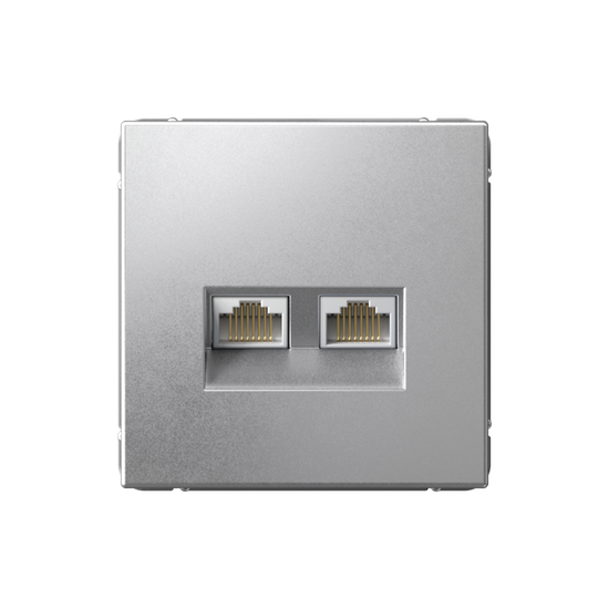 Розетка компьютерная 2-м ArtGallery RJ45 + RJ45 кат.5E механизм алюм. SE GAL000385