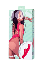 Красный вибратор Redli с двигающейся головкой - 21 см. (Цвет: красный)