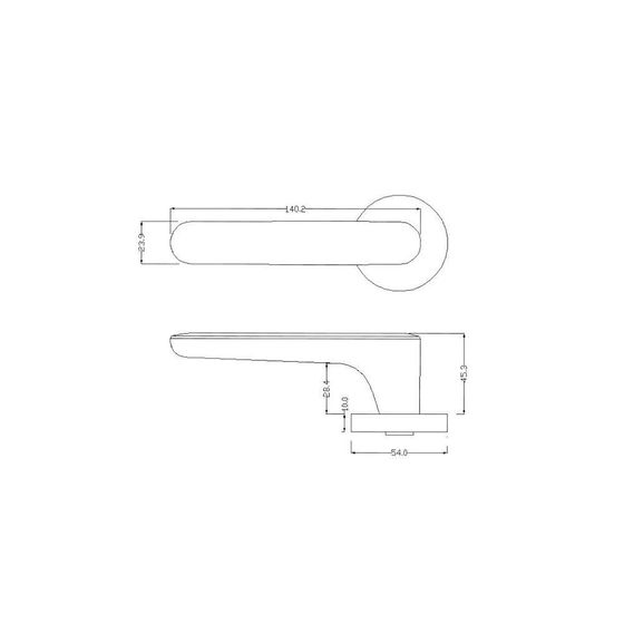Размеры дверной ручки ELLIPSE ZR