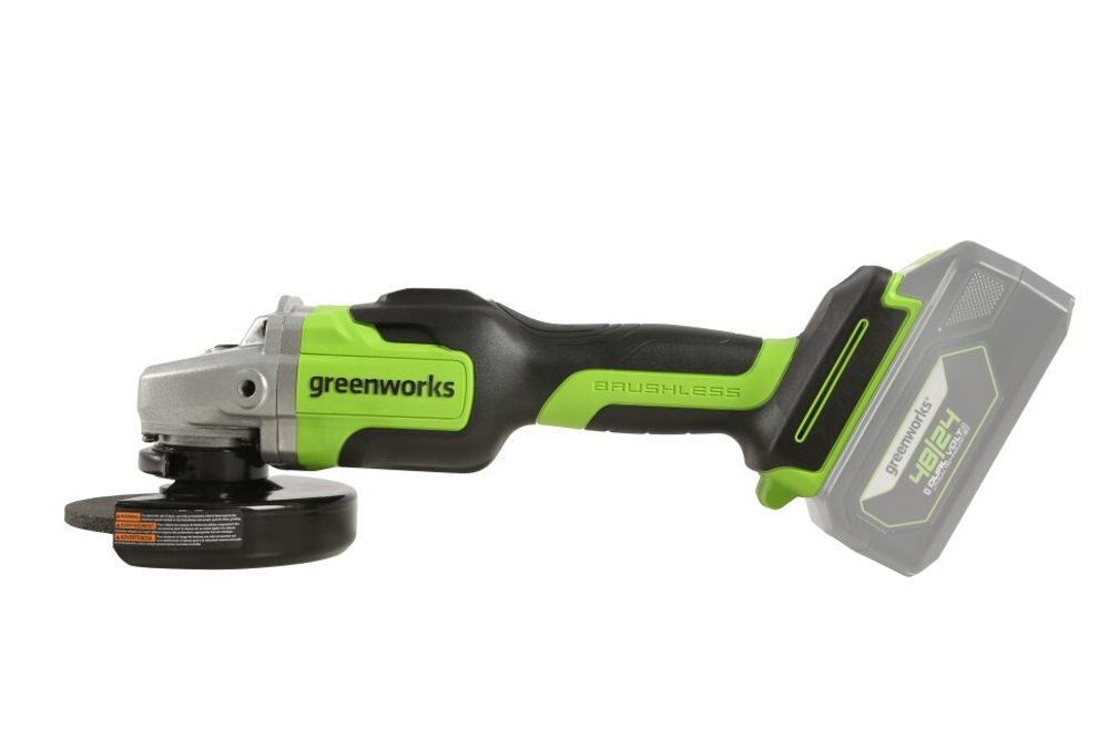 Углошлиф. машина аккумуляторная 125мм 24V Greenworks GD24AG б/щ 1хАКБ 2Ач и ЗУ