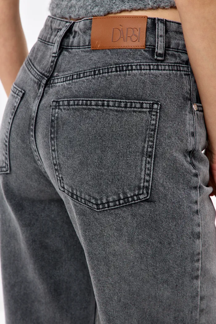 Джинсы wide leg серого цвета