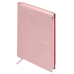 Ежедневник недатированный ESCALADA, А6+, 160 л., арт. 70684/ 20 АНРИ РОЗОВЫЙ (кожзам: 126х174 мм, интегральный переплёт, материал обложки: искусственная кожа "Анри"; способ крепления блока: ниткошвейный; декор: металлические уголки, тиснение фольгой;