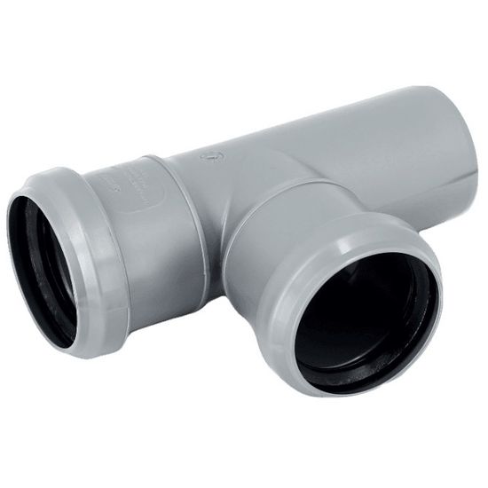 Тройник Sinikon Standart 50x50 мм 87° серый для внутренней канализации (арт. 508017.R)