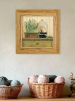 Картина настенная интерьерная в раме "под дерево" 26*26 см