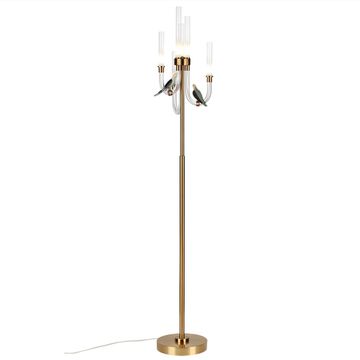 Светодиодный торшер 12W 4000K 5431/12FL золотой (под латунь)/бежевый/зеленый/белый градиент L-VISION Lark Odeon Light Exclusive