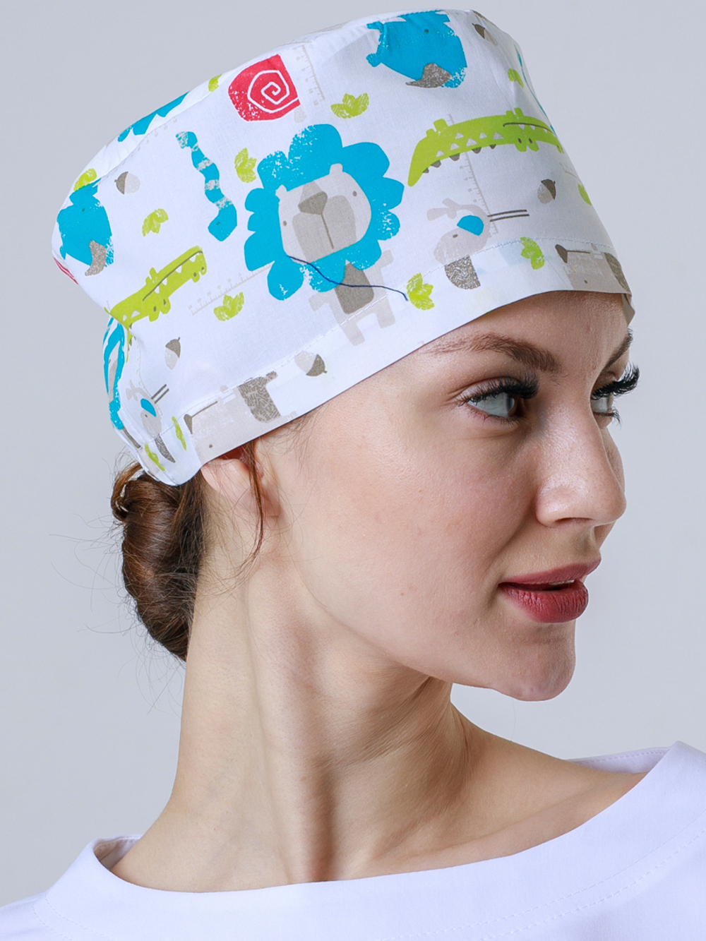 Колпак медицинский женский с принтом львы